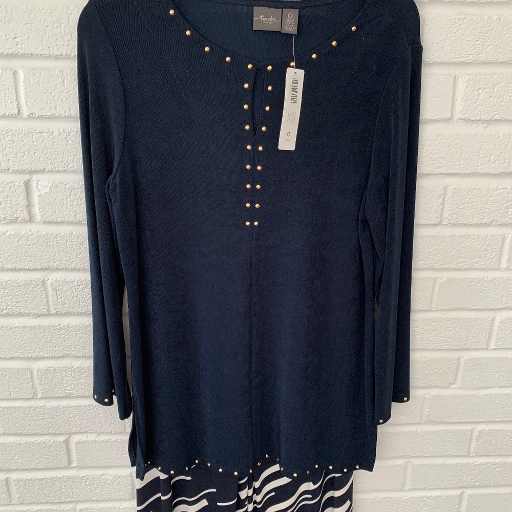 Chico’s Navy Blue Cardigan and Pants Set